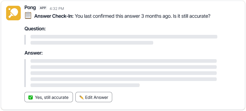 Answer Check-In prompt in Slack