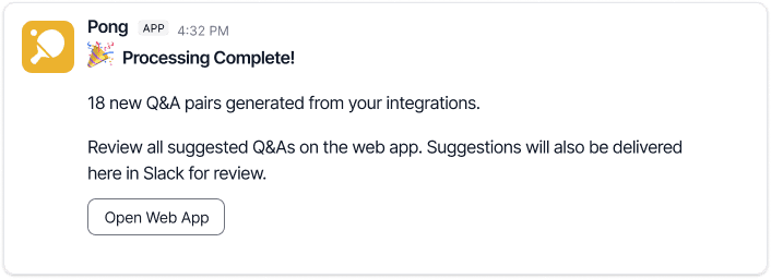Processing Complete notification