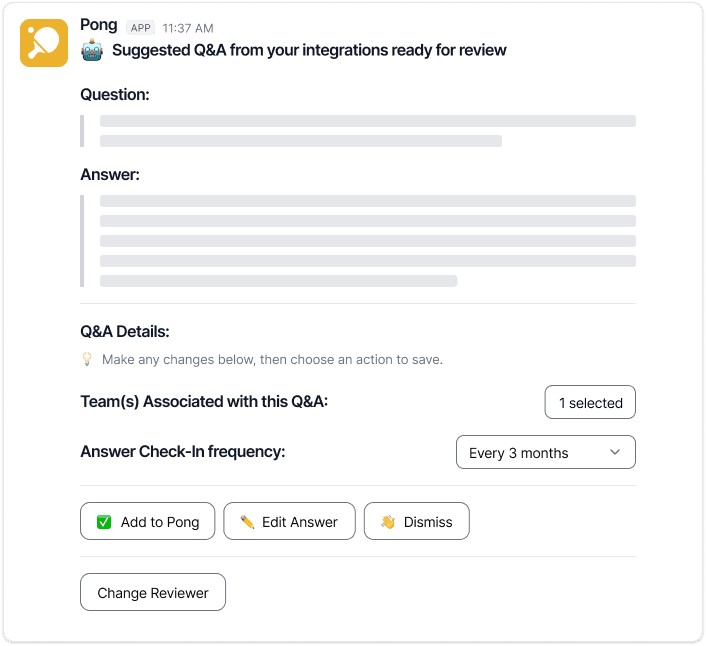 AI-suggested Q&A from Slack messages